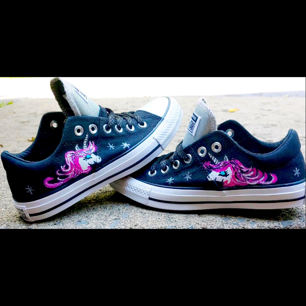 Converse Unicorn All Star hand painted sneakers.